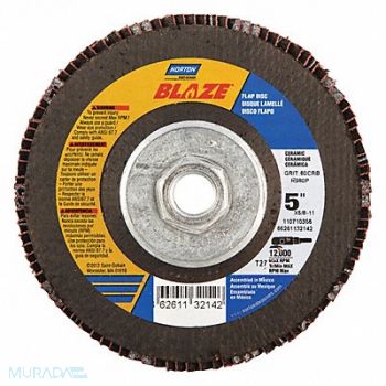 NORTON J5404 Fiber Disc 5 in Dia 5/8in Arbor 60 Grit, 52CH19