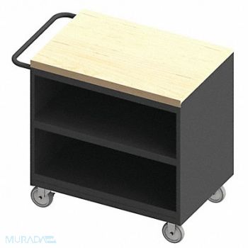 DURHAM MFG Mobile Cabinet Bench Maple 36 W 24 D, 52CK57