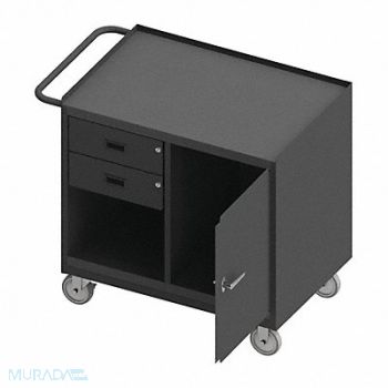 DURHAM MFG Mobile Cabinet Bench Steel 36 W 24 D, 52CK64