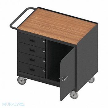 DURHAM MFG Mobile Cabinet Bench Hardboard 36 W 24 D, 52CK68