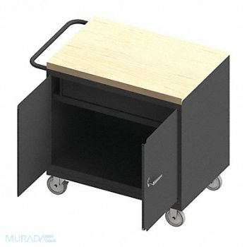 DURHAM MFG Mobile Cabinet Bench Maple 36 W 24 D, 52CK72