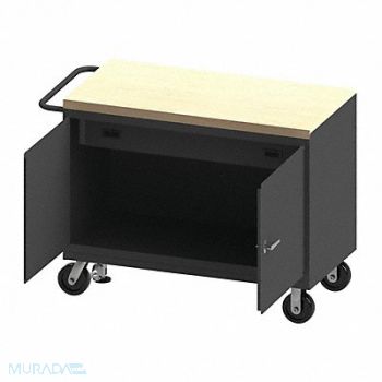DURHAM MFG Mobile Cabinet Bench Maple 48 W 24 D, 52CK75