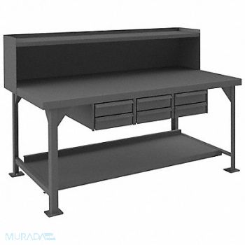 DURHAM MFG Workbench Steel 72-1/8 W 36 D, 52CL95