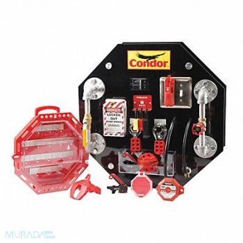 CONDOR Lockout/Tagout Demo-Training Board Kit, 52DD88