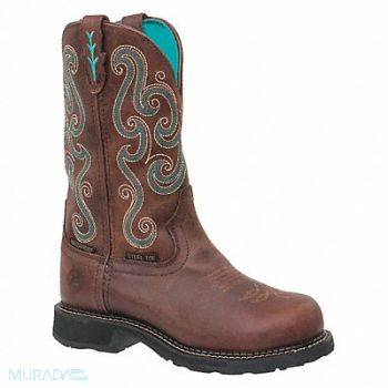 JUSTIN ORIGINAL WORKBOOTS Western Boot 10 B Brown Steel PR, 52EG56