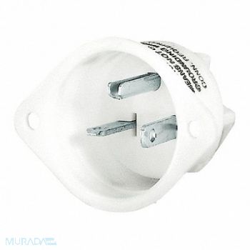 GRAINGER APPROVED Flanged Inlet White 20 A Oval 5-20P, 52HC26