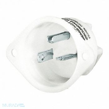 GRAINGER APPROVED Flanged Inlet White 20 A Oval 6-20P, 52HC28