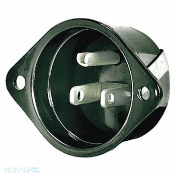 GRAINGER APPROVED Flanged Inlet Black 15 A Oval 5-15P, 52HC61