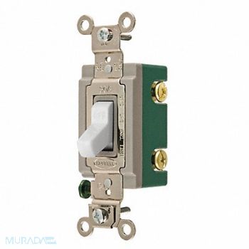 HUBBELL Wall Switch 30A White 2-Pole Type 2 HP, 52HF31