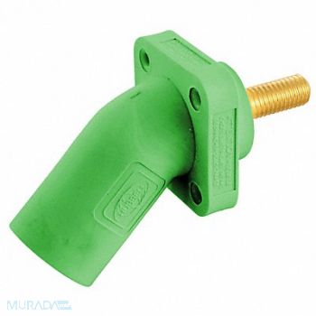 HUBBELL Angled Receptacle Grn Male Threaded Stud, 52HF37