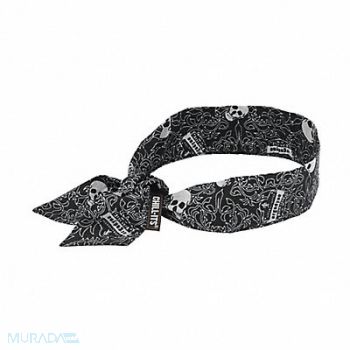 CHILL-ITS BY ERGODYNE Evaporative Cooling Bandana Black/White, 52HZ97