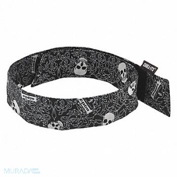 CHILL-ITS BY ERGODYNE Evaporative Cooling Bandana Black/White, 52JA05