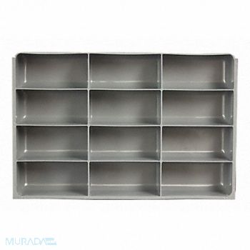 DURHAM MFG DrwInsrt Gry 12Cmptmnt PlyPrp Fit12 Box, 52JD27