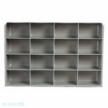 DURHAM MFG DrwInsrt Gry 16Cmptnt PlyPrp Fit91/4 Box, 52JD38