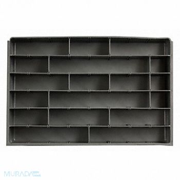 DURHAM MFG DrwInsrt Gry 6Cmptmnt PlyPrp Fit12 Box, 52JD34