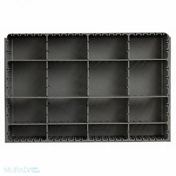 DURHAM MFG DrwInsrt Gry 16Cmptmnt PlyPrp Fit12 Box, 52JD35