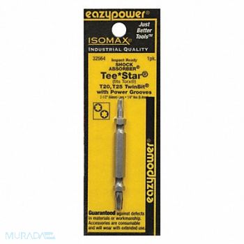 EAZYPOWER Insert Bit 1/4 Torx T20 T25 2-3/8, 52JL83
