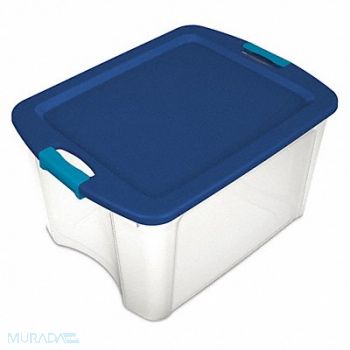 STERILITE Storage Tote Clear/Blue Polypropylene, 52JL98