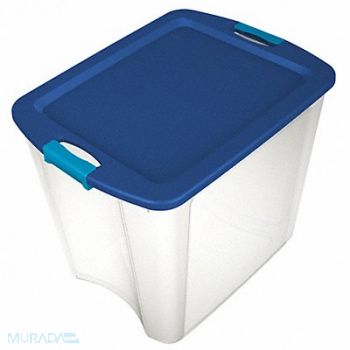 STERILITE Storage Tote Clear/Blue Polypropylene, 52JM03