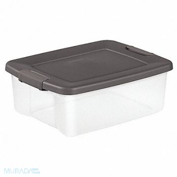 STERILITE Storage Tote Clear/Gray Polypropylene, 52JM06