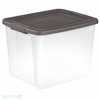 STERILITE Storage Tote Clear/Gray Polypropylene, 52JM07