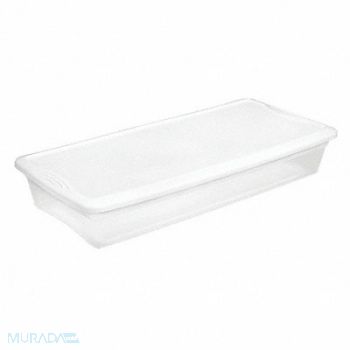 STERILITE Storage Tote Clear/White Polypropylene, 52JM10