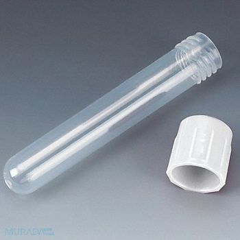 GLOBE SCIENTIFIC Test Tube with Cap 5mL 75mm L PP PK1000, 52JV67