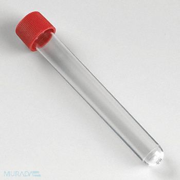 GLOBE SCIENTIFIC Test Tube with Cap 15mL 120mm L PS PK500, 52JV72