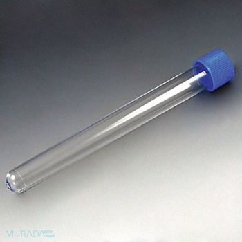 GLOBE SCIENTIFIC Test Tube with Cap 20mL 150mm L PS PK500, 52JV73