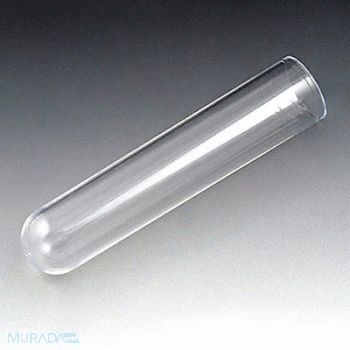 GLOBE SCIENTIFIC Test Tube 8mL 75mm L PS PK1000, 52JW25