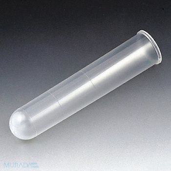 GLOBE SCIENTIFIC Test Tube With Rim 8mL 75mm L PP PK2500, 52JW26