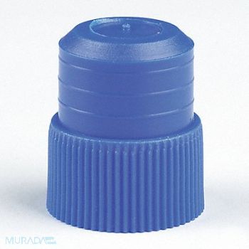 GLOBE SCIENTIFIC Plug Cap Polyethylene Blue PK1000, 52JW45