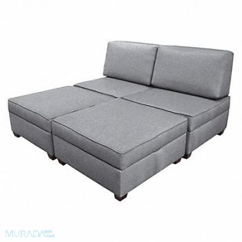 DUOBED King Sleeper 72 W x 72 D Gray Upholstery, 52NC25