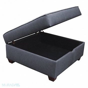 DUOBED Storage Ottoman 36 W Blue Upholstery, 52NC27