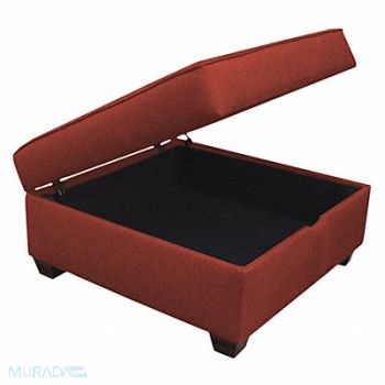 DUOBED Storage Ottoman 36 Wx18 H Red Upholstery, 52NC31