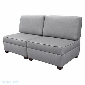 DUOBED StorageSofa 60 W x 30 D Gray Upholstery, 52NC45