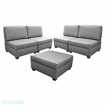 DUOBED Sectional Sofas Set 150 W Gry Upholstery, 52NC55