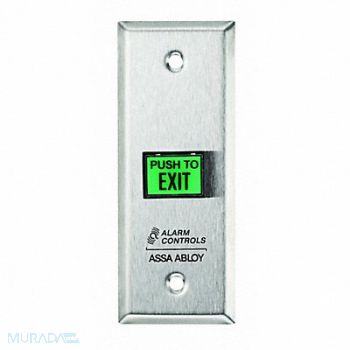 ALARM CONTROLS Exit Button Narrow Stainless Steel, 52ND25