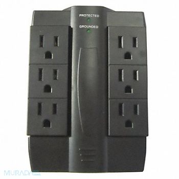 POWER FIRST Plug Adapter Black 5-15R 1875W, 52NY38