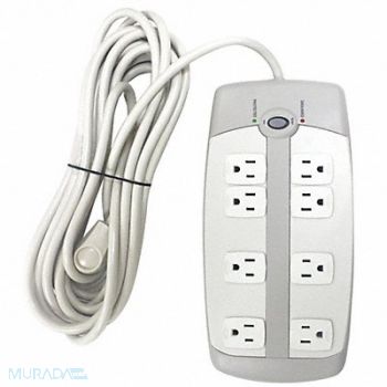 POWER FIRST Surge Protector Outlet Strip White, 52NY53