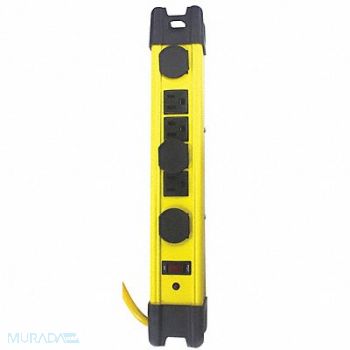 POWER FIRST Surge Protector Outlet Strip Yellow, 52NY60