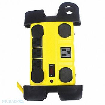 POWER FIRST Surge Protector Outlet Strip Yellow, 52NY62