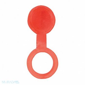 WESTWARD Fitting Cap 65 Deg PP 55/64 L Red PK10, 52NZ17