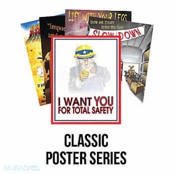 MANCOMM Safety Poster 21 in x 27 in Paper PK12, 52TD63