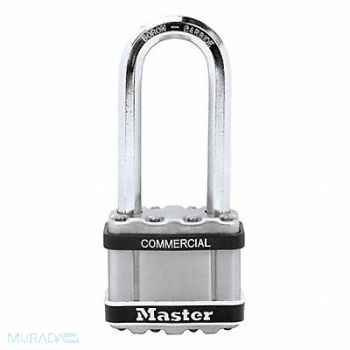 MASTER LOCK Keyed Padlock 15/16 in Rectangle Silver, 52TG80