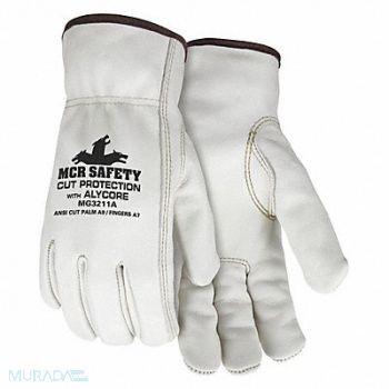 MCR SAFETY K2610 Leather Gloves Beige 2XL PR, 52TV52