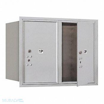 SALSBURY INDUSTRIES Mailbox 4C Alum w/2 Parcel Lockers, 52TZ64