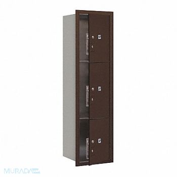 SALSBURY INDUSTRIES Mailbox Brz Front Loading 3 Doors 17 D, 52UA39