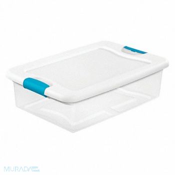 STERILITE Storage Tote Clear/White Polypropylene, 52VN74