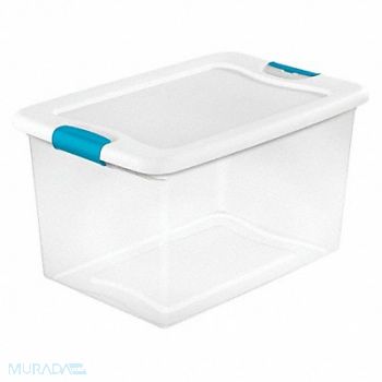 STERILITE Storage Tote Clear/White Polypropylene, 52VN75